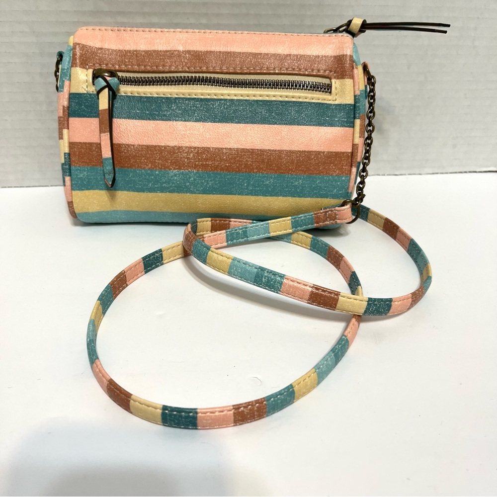 Multi Colored Striped Coastal Stylish Crossbody Bag EUC